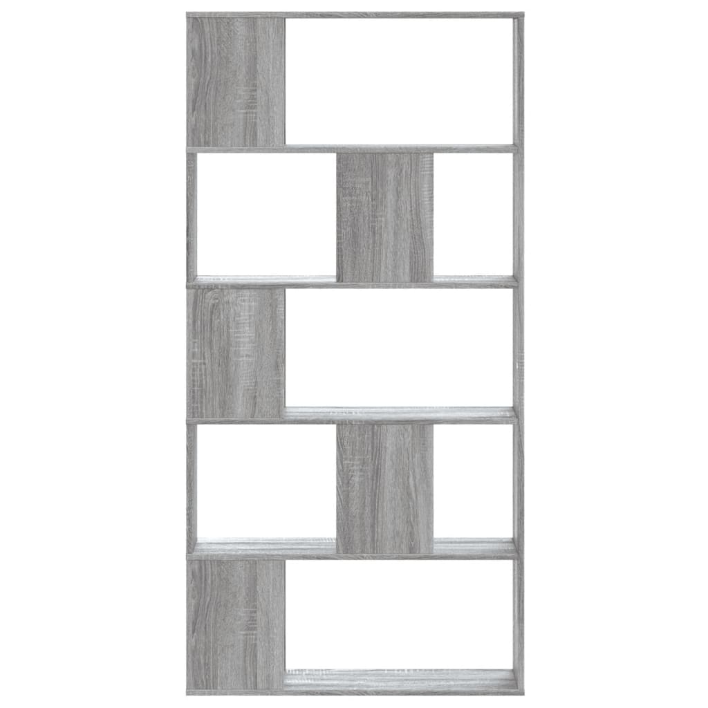 Bookcase 5 Shelves Grey Sonoma 80.5x23.5x162.5 Wood Material