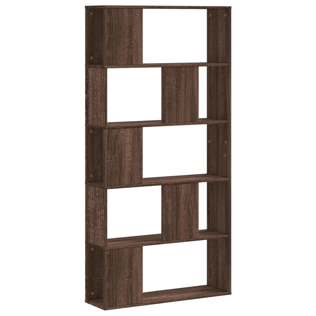 Bookcase 5 shelves oak look 80.5x23.5x162.5 wood material