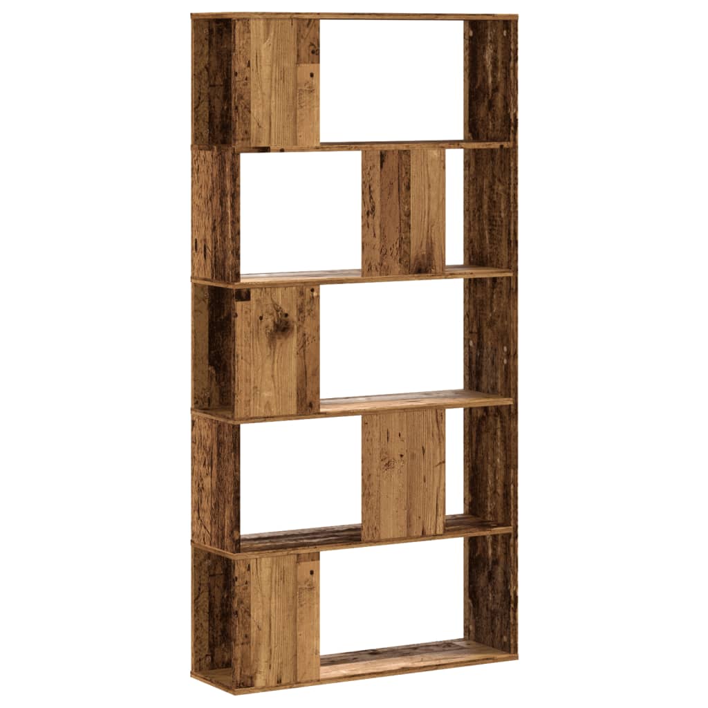 Bookcase 5 shelves old wood 80.5x23.5x162.5 cm wood material