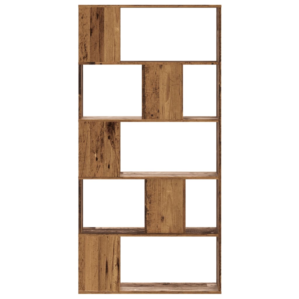 Bookcase 5 shelves old wood 80.5x23.5x162.5 cm wood material