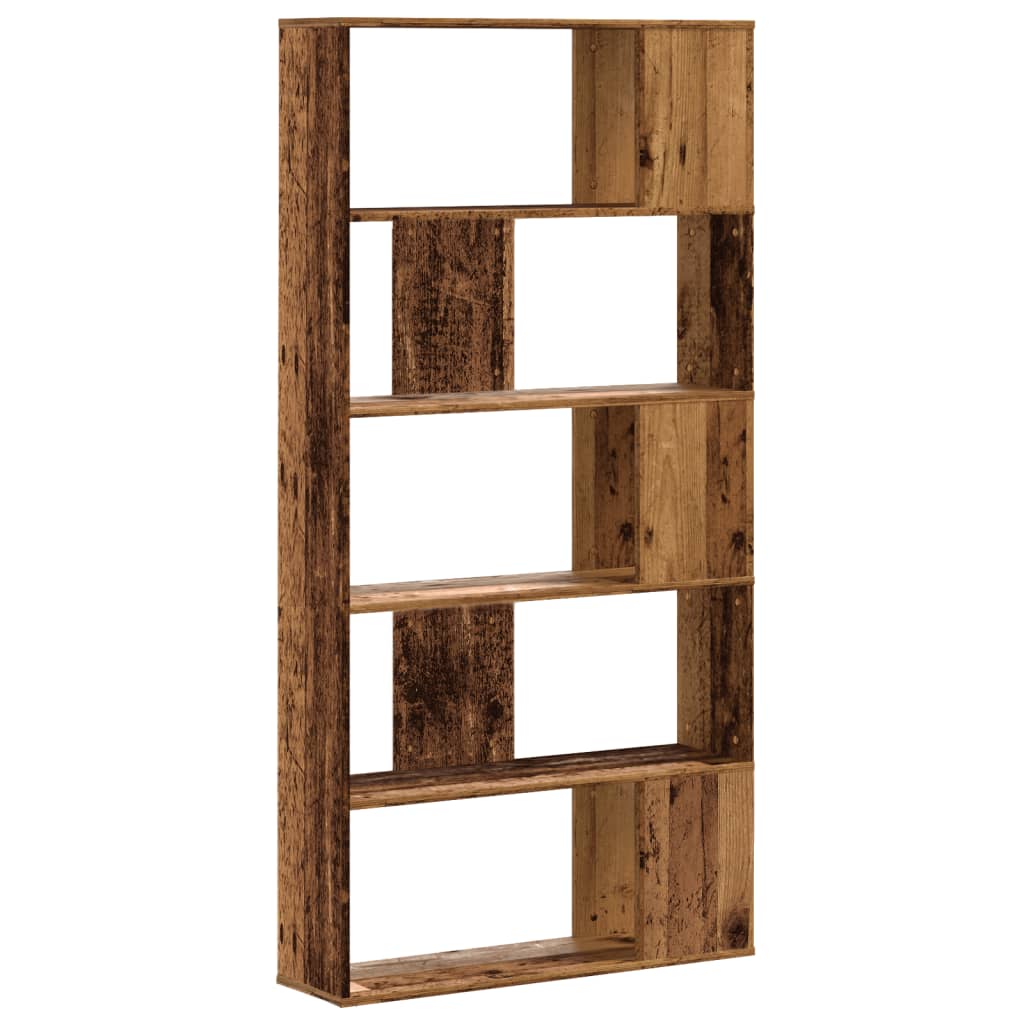 Bookcase 5 shelves old wood 80.5x23.5x162.5 cm wood material