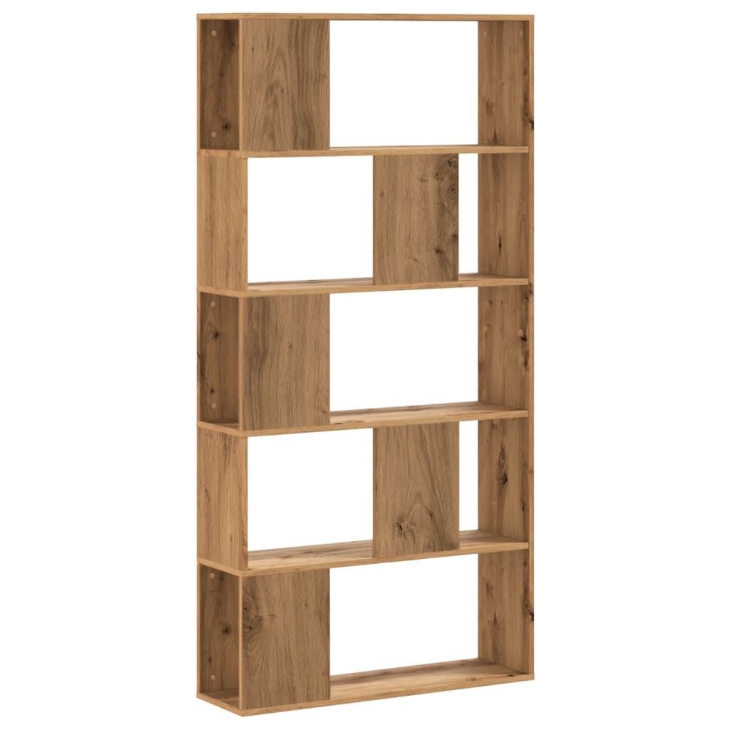 Bookcase 5 Shelves Artisan Oak 80.5x23.5x162.5 Wood Material