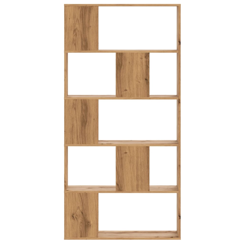 Bookcase 5 Shelves Artisan Oak 80.5x23.5x162.5 Wood Material