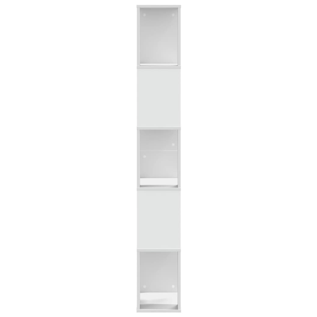 Bookcase 5 Shelves White 45x23.5x162.5 cm Wood Material