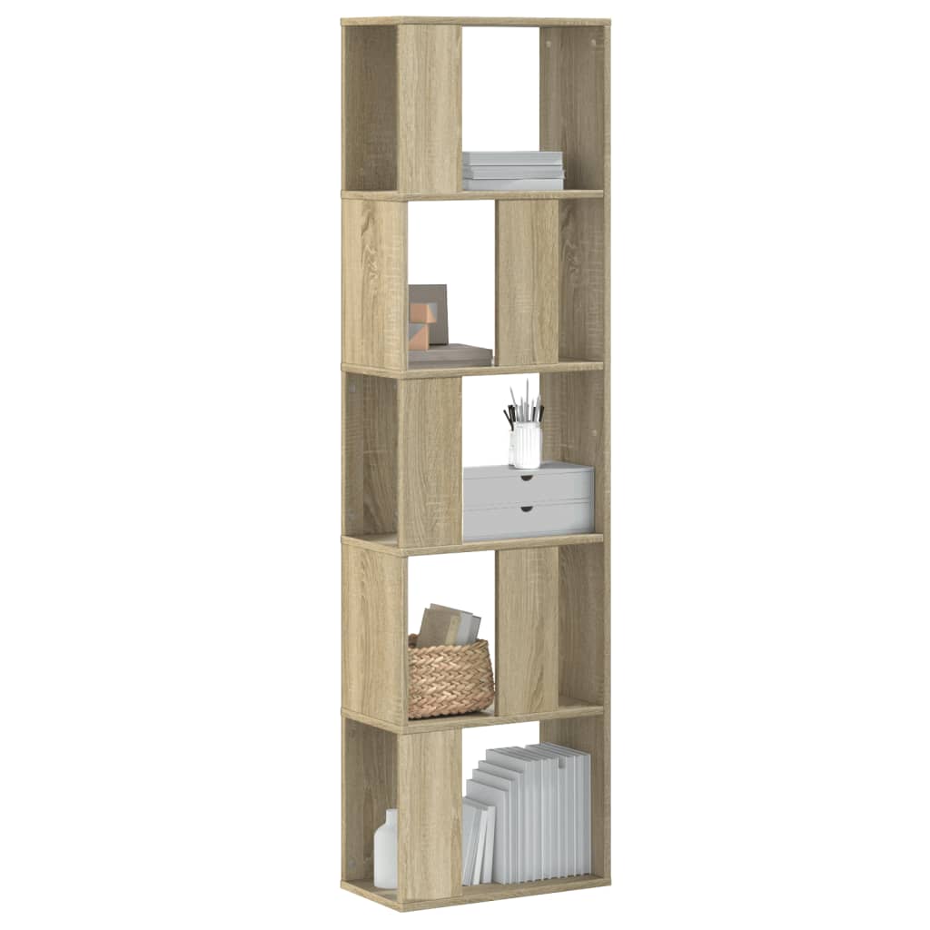 Bookcase 5 shelves Sonoma oak 45x23.5x162.5 cm wood material