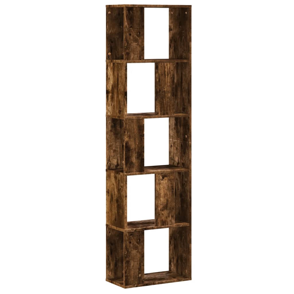 Bookcase 5 shelves smoked oak 45x23.5x162.5 cm wood material