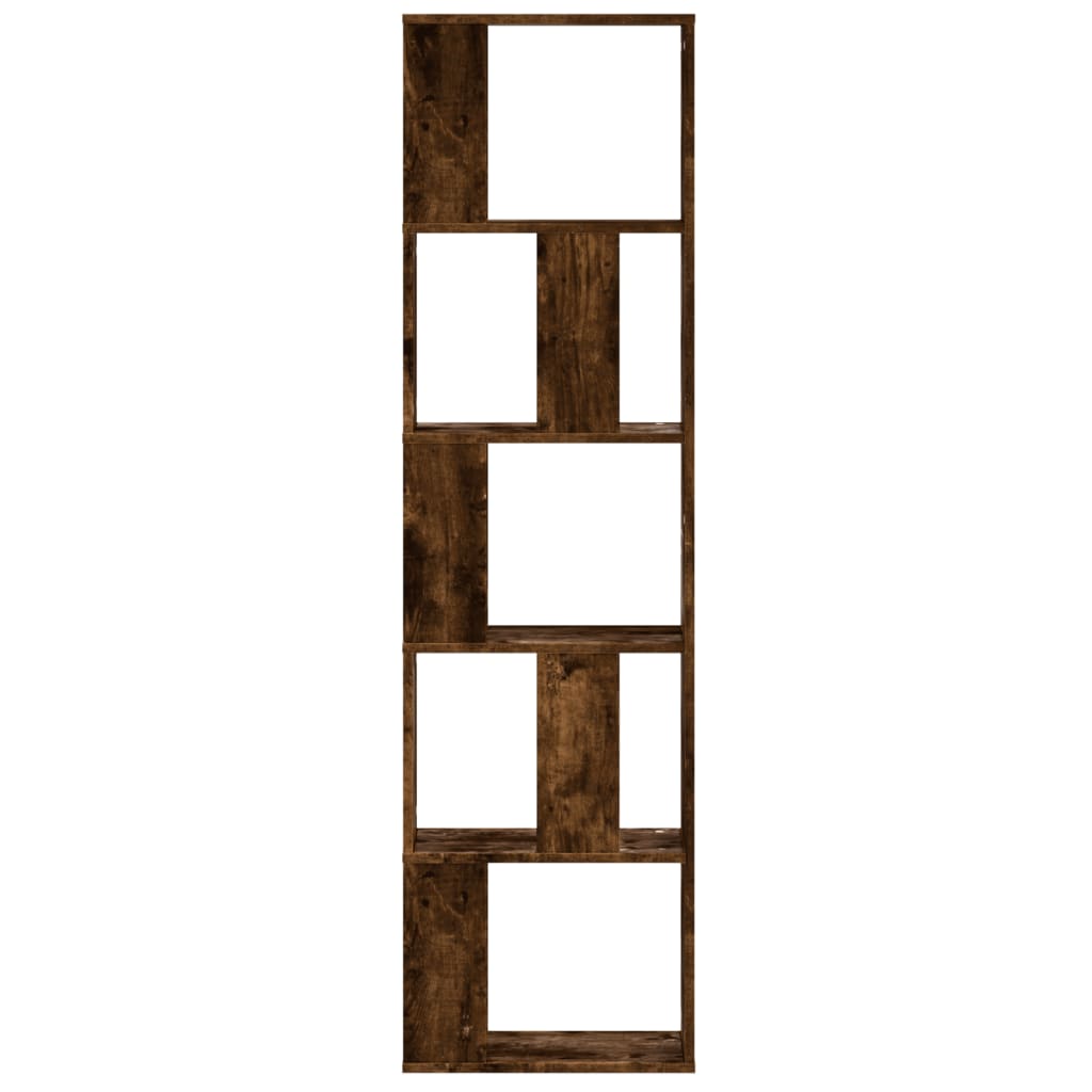 Bookcase 5 shelves smoked oak 45x23.5x162.5 cm wood material