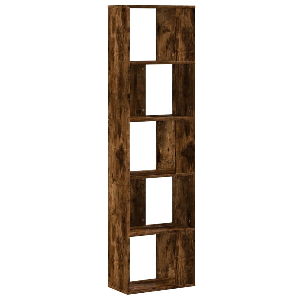 Bookcase 5 shelves smoked oak 45x23.5x162.5 cm wood material