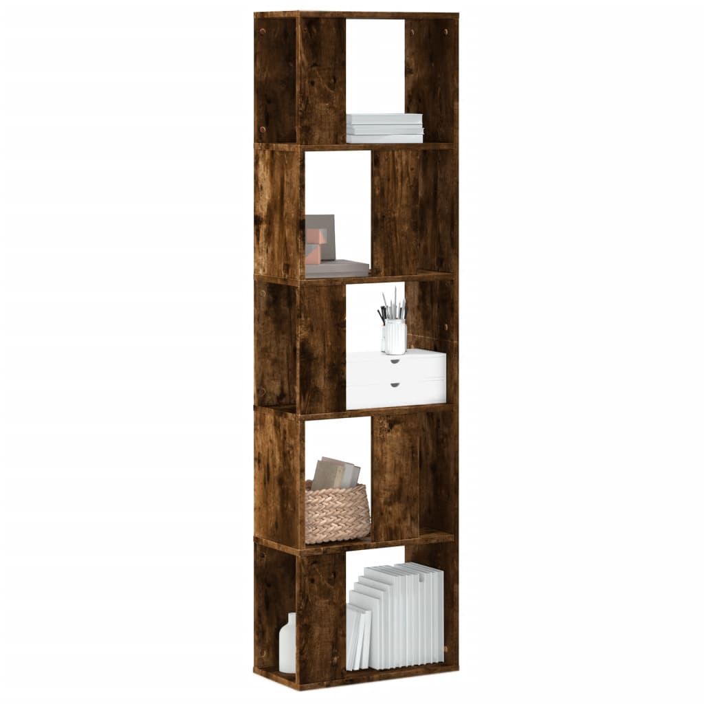 Bookcase 5 shelves smoked oak 45x23.5x162.5 cm wood material