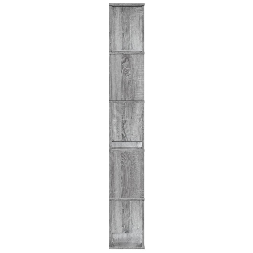 Bookcase 5 Shelves Grey Sonoma 45x23.5x162.5 cm Wood Material