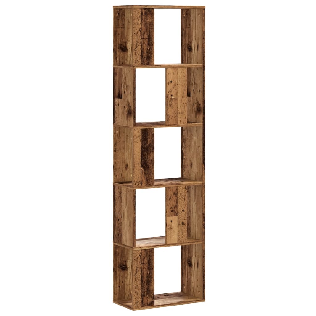 Bookcase 5 shelves old wood 45x23.5x162.5 cm wood material