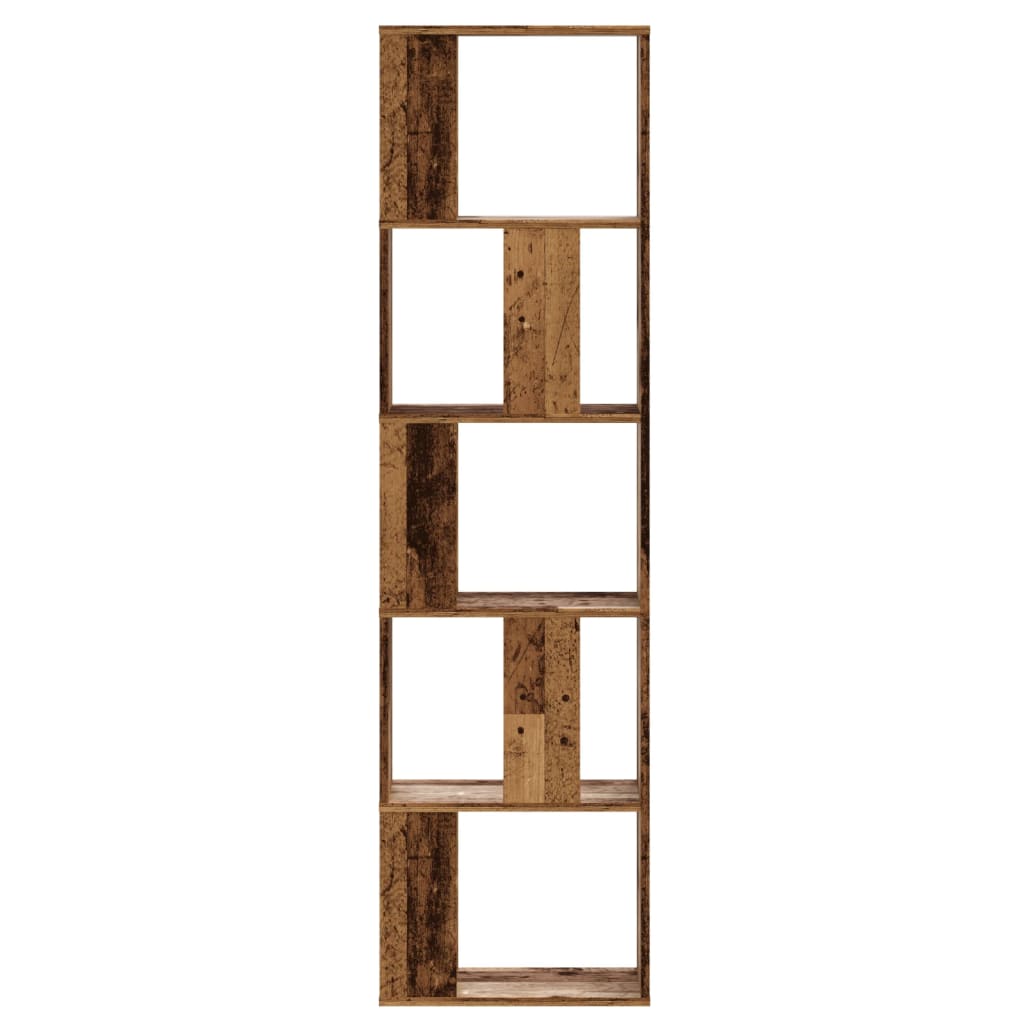 Bookcase 5 shelves old wood 45x23.5x162.5 cm wood material