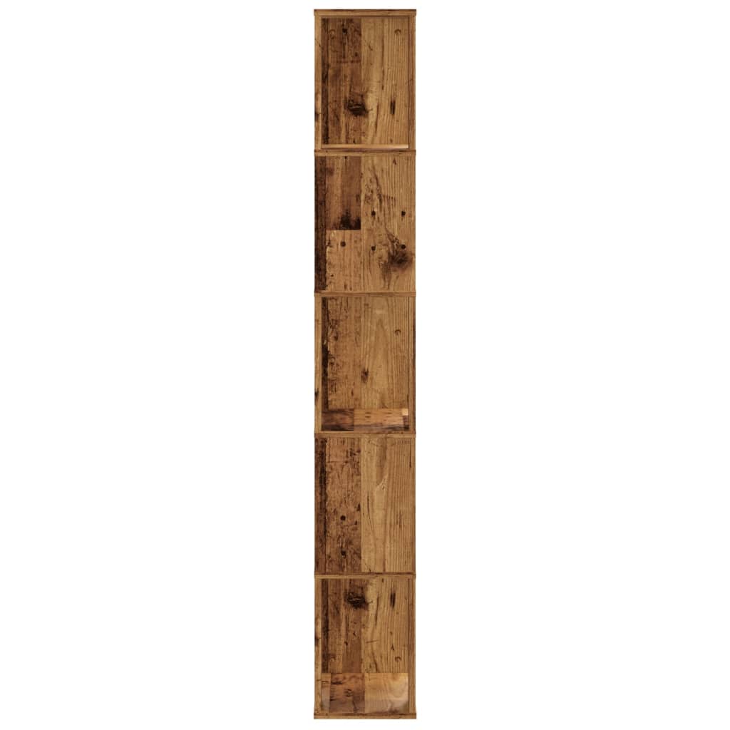 Bookcase 5 shelves old wood 45x23.5x162.5 cm wood material