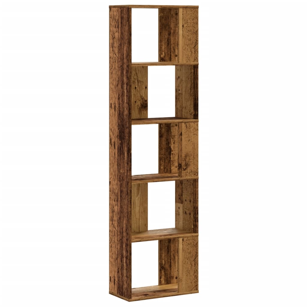 Bookcase 5 shelves old wood 45x23.5x162.5 cm wood material