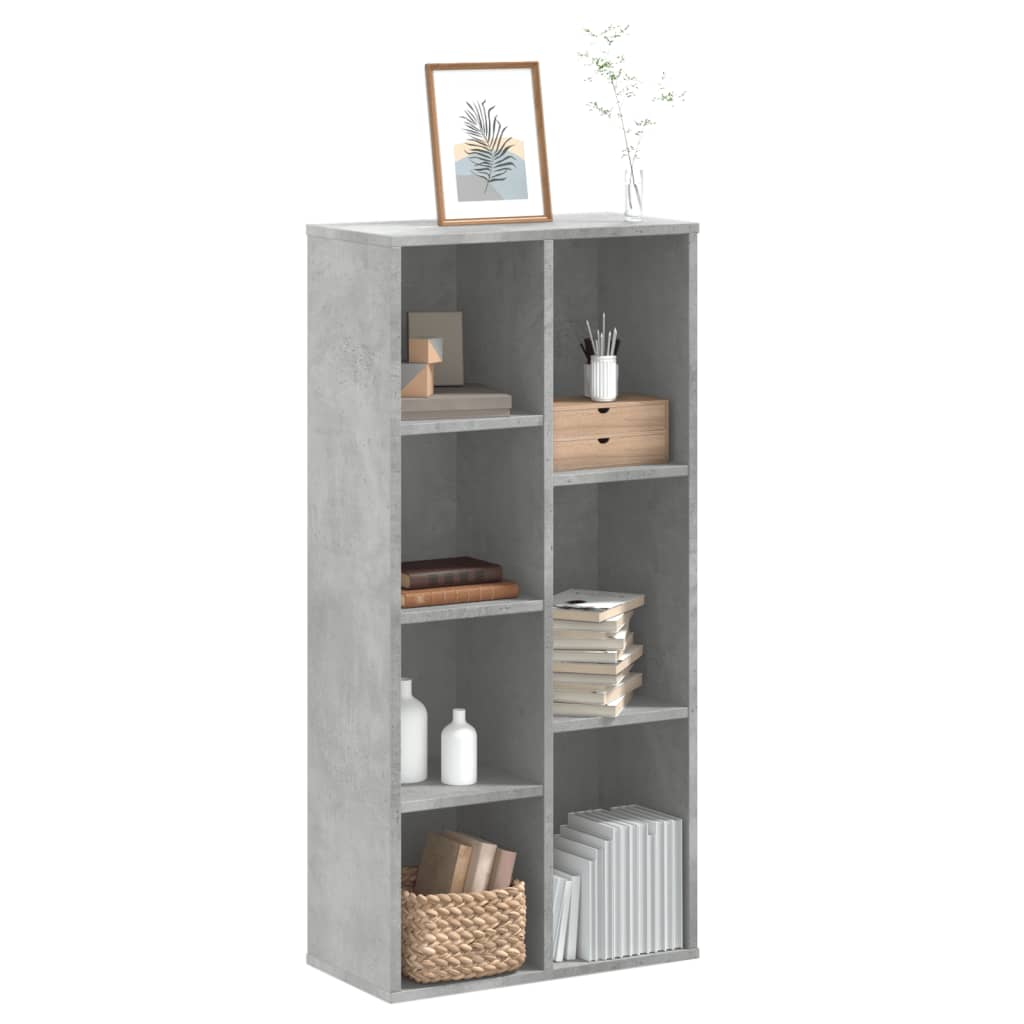 Bookshelf Concrete Grey 50x25x105 cm Wood Material