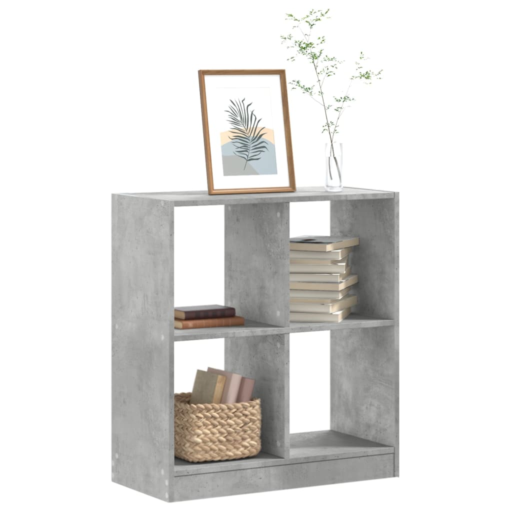 Bookshelf Concrete Grey 68.5x32x75 cm Wood Material