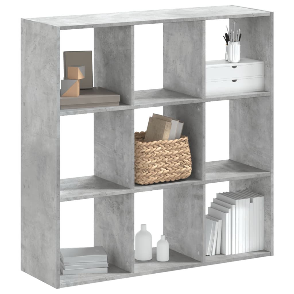 Bookshelf Concrete Grey 102x32x102 cm Wood Material