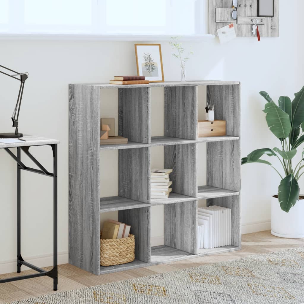 Bookshelf Gray Sonoma 102x32x102 cm Wood Material