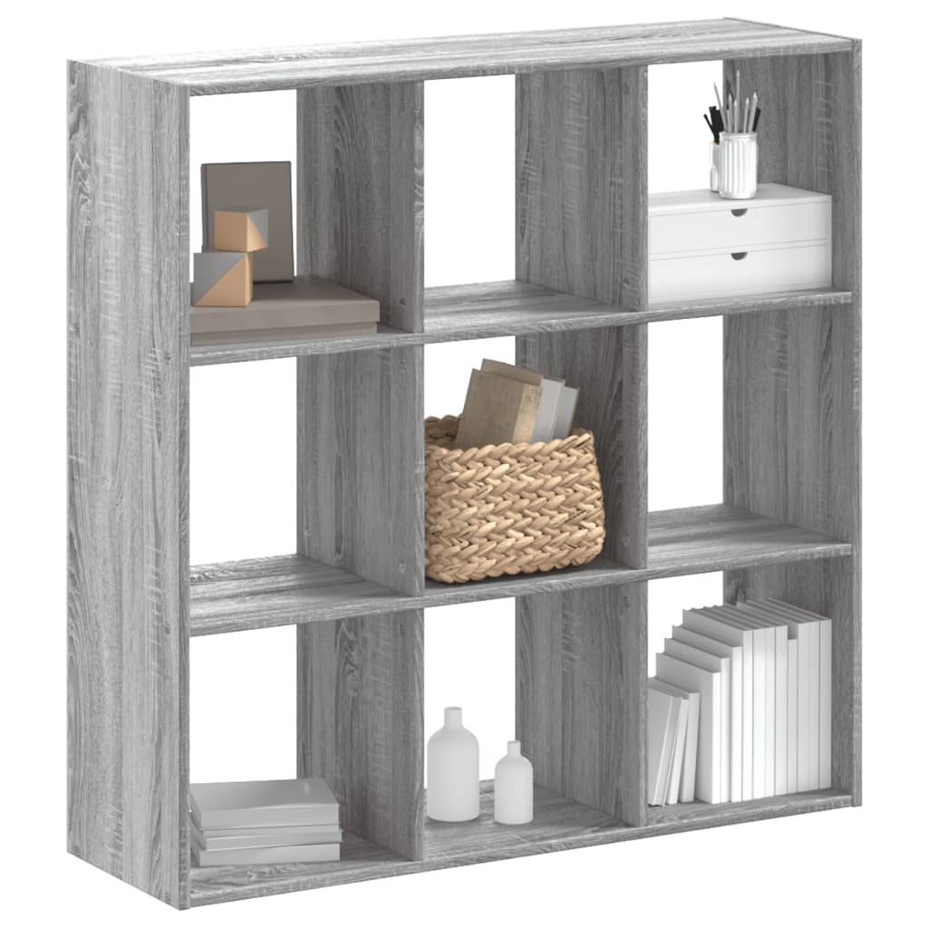 Bookshelf Gray Sonoma 102x32x102 cm Wood Material