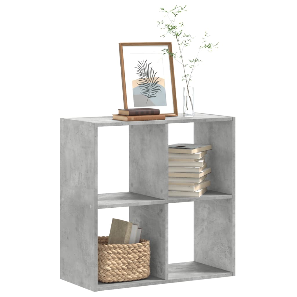 Bookshelf Concrete Grey 68.5x32x68.5 cm Wood Material