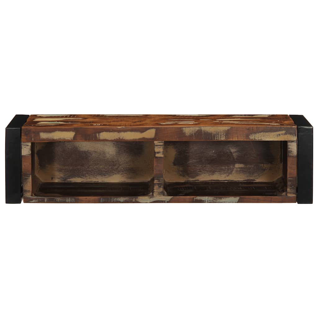 TV Cabinet Multicoloured 80x30x25 cm Solid Reclaimed Wood