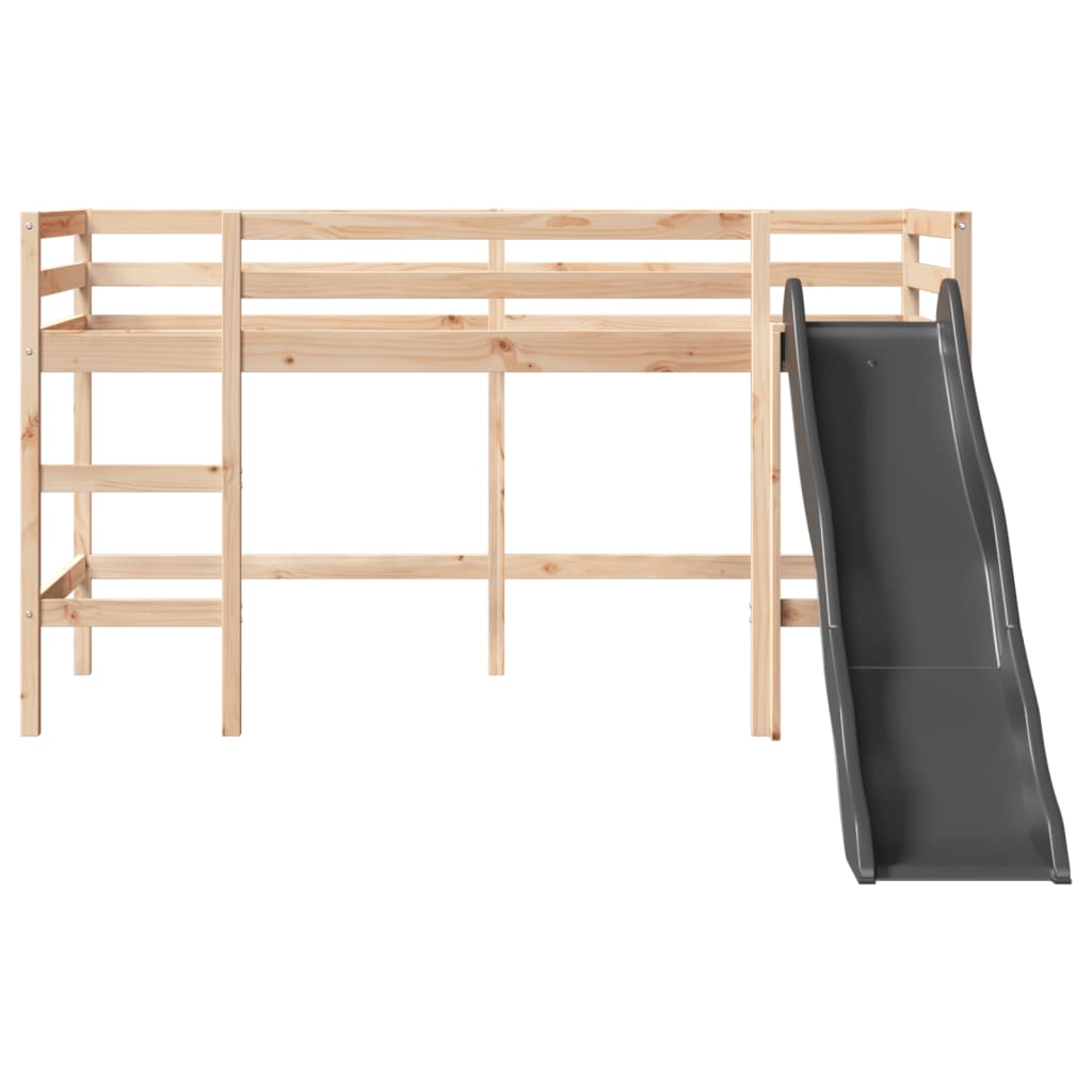 Children's loft bed without mattress 80x200 cm solid pine wood