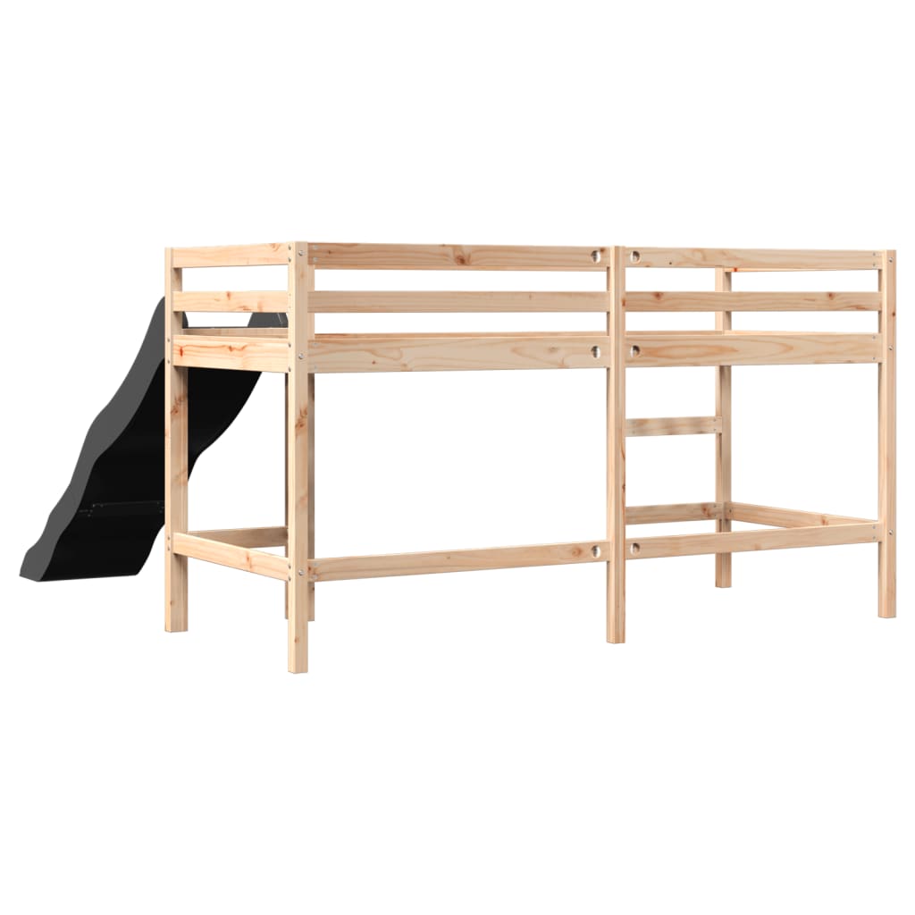 Children's loft bed without mattress 80x200 cm solid pine wood