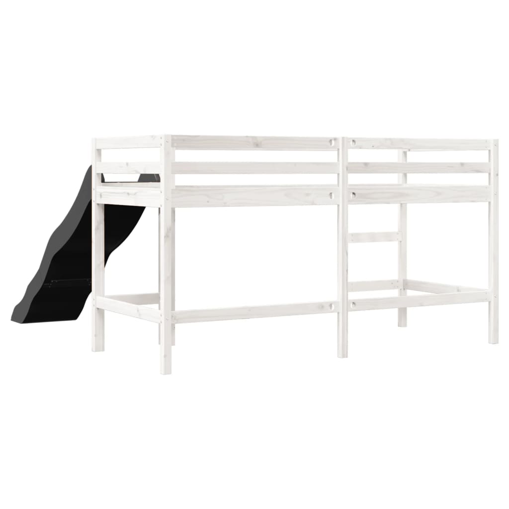 Children's loft bed without mattress white 90x200 cm solid pine wood