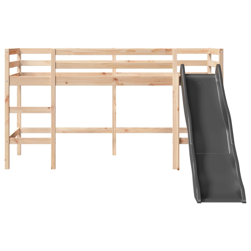 Children's loft bed without mattress 90x190 cm solid pine wood