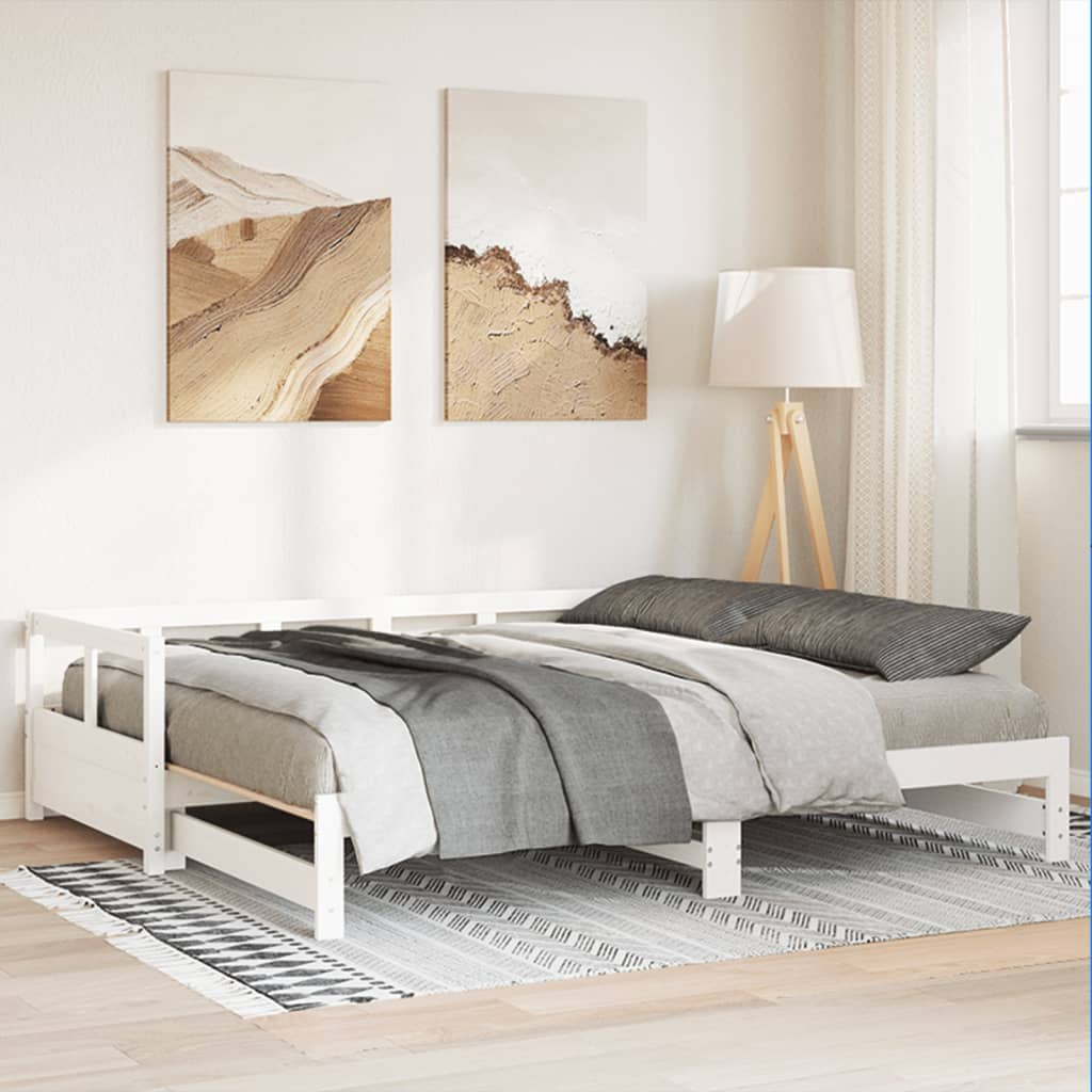 Daybed without mattress white 80x200 cm solid pine wood