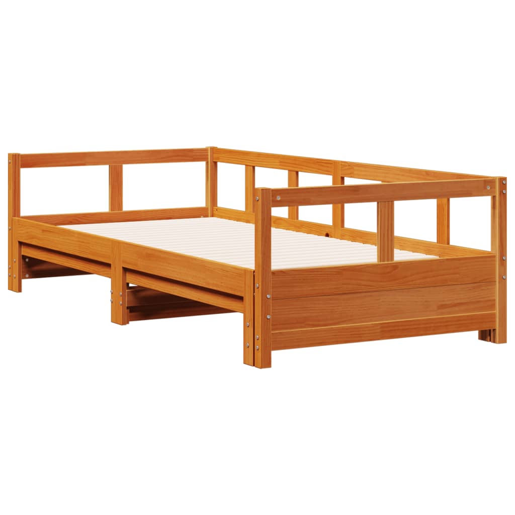 Daybed without mattress wax brown 80x200 cm solid pine wood