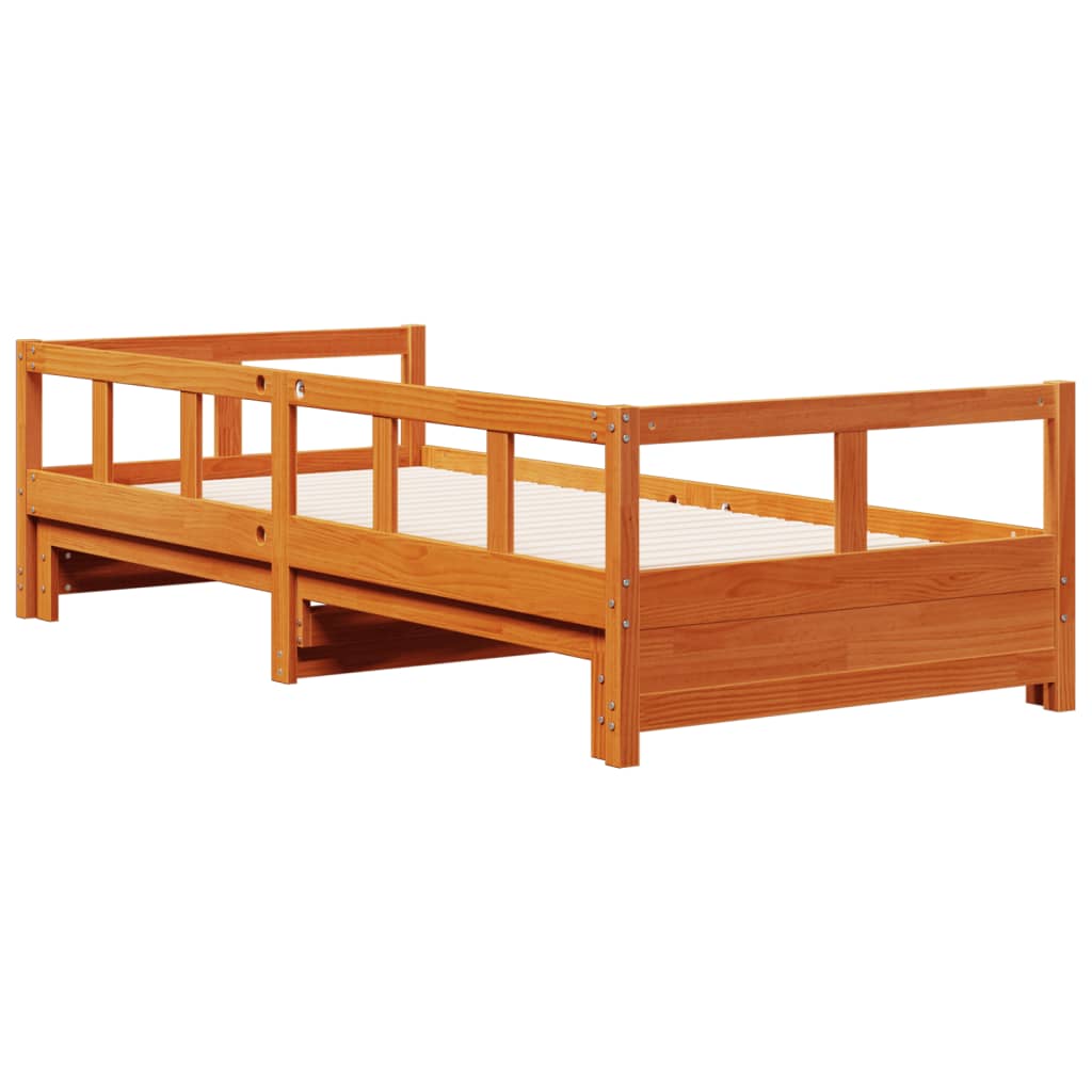 Daybed without mattress wax brown 80x200 cm solid pine wood