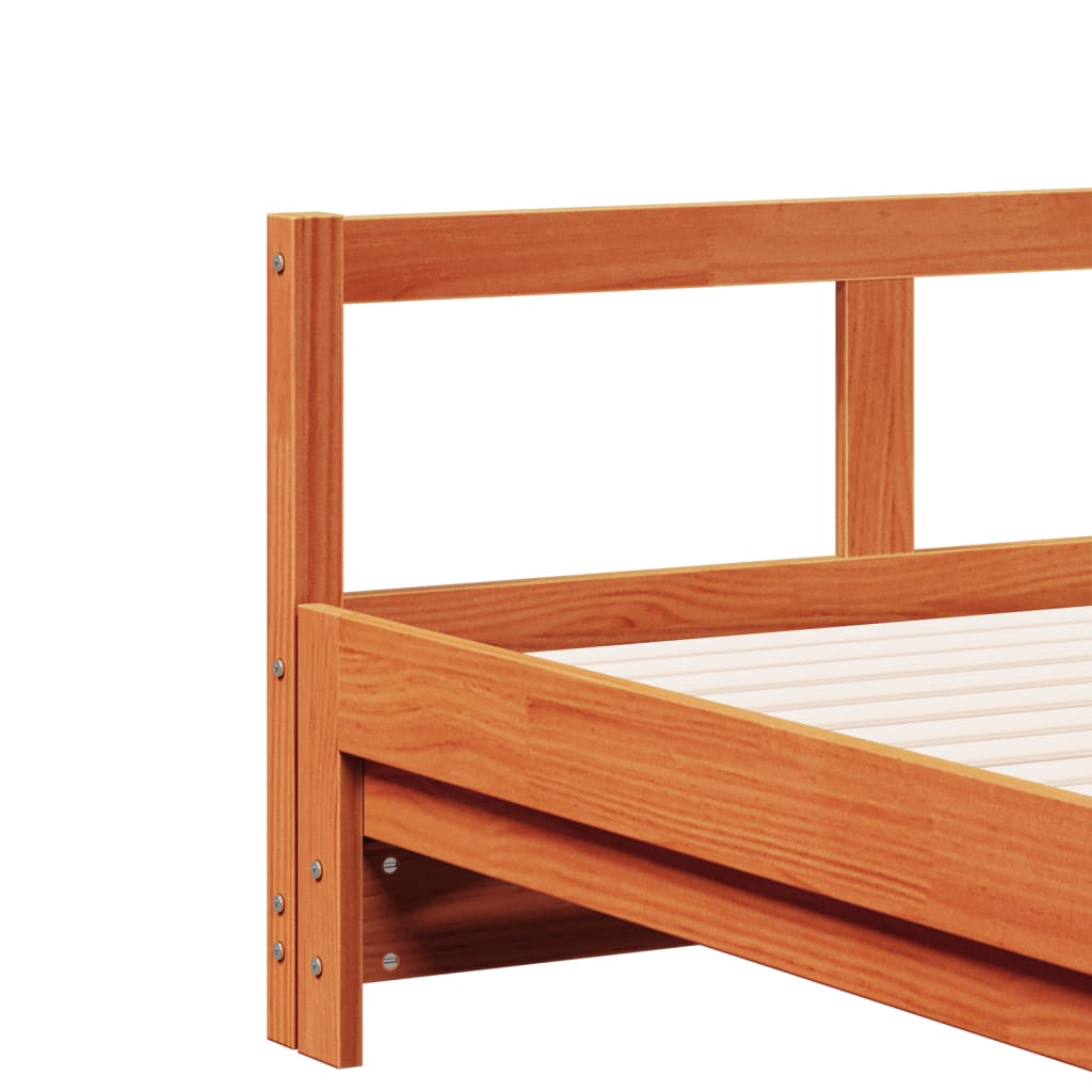 Daybed without mattress wax brown 80x200 cm solid pine wood