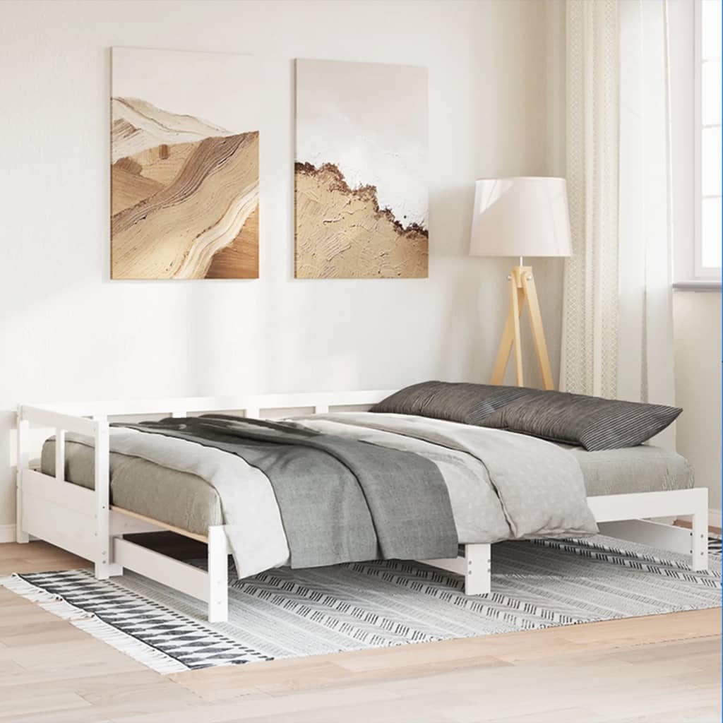 Daybed without mattress white 90x200 cm solid pine wood