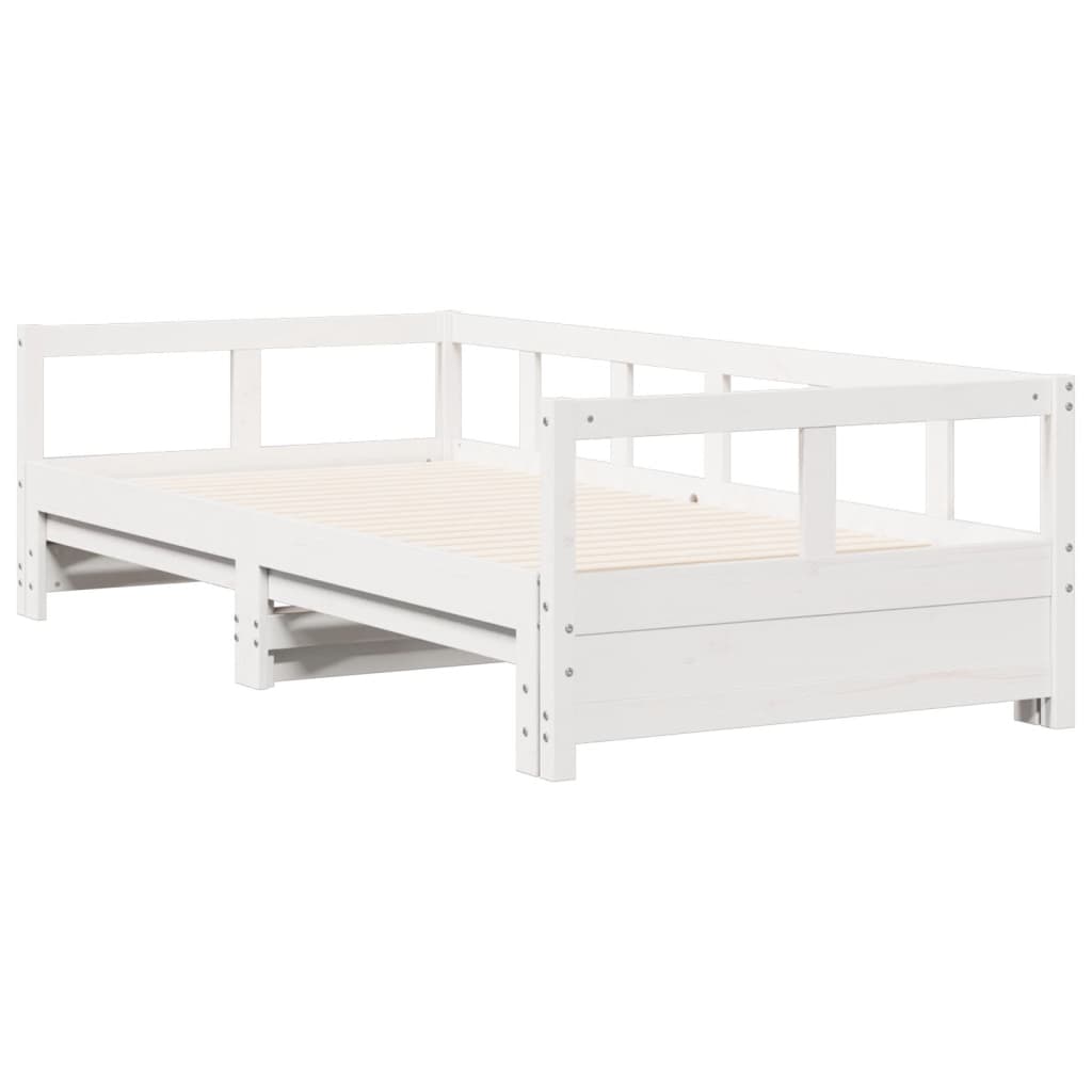 Daybed without mattress white 90x190 cm solid pine wood