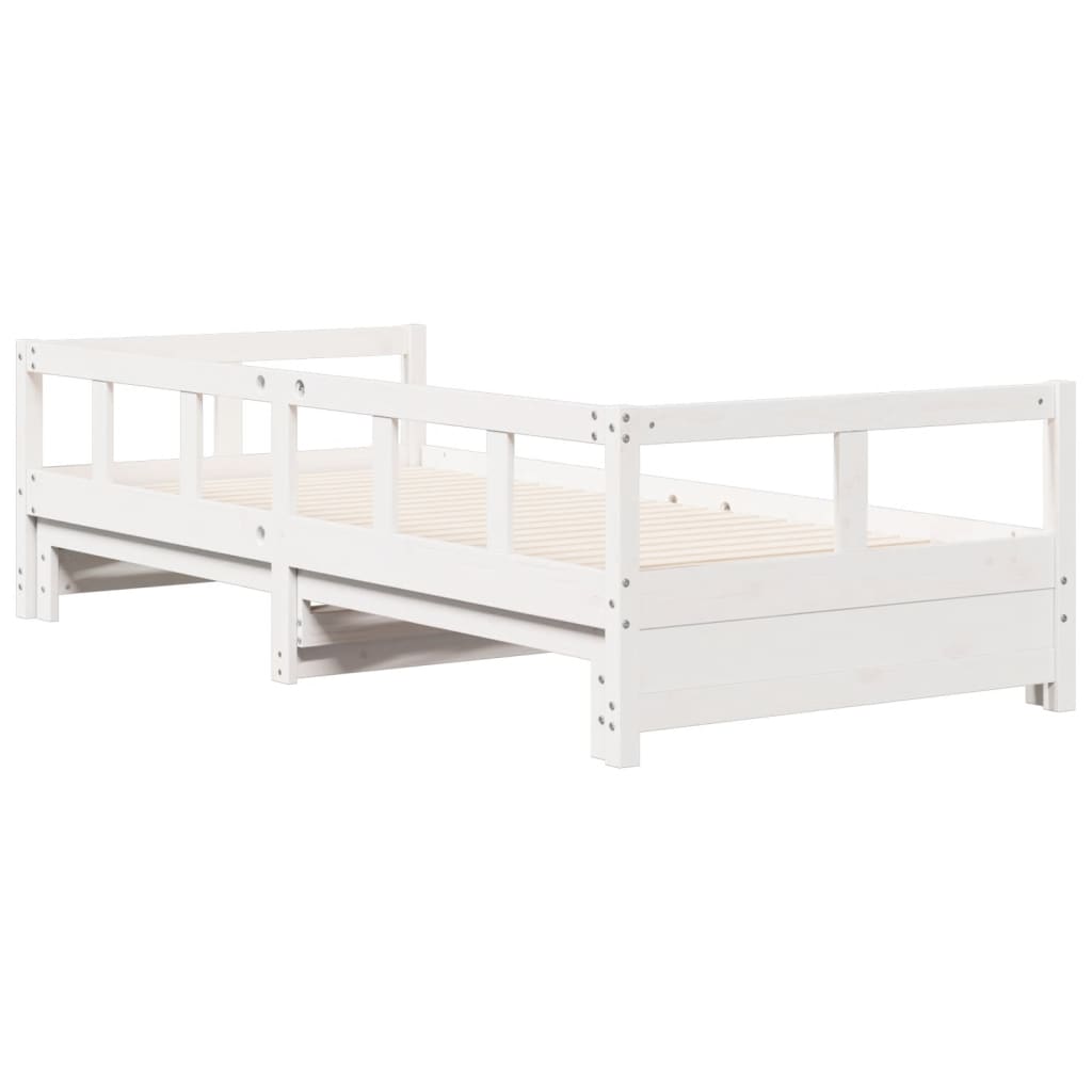 Daybed without mattress white 90x190 cm solid pine wood