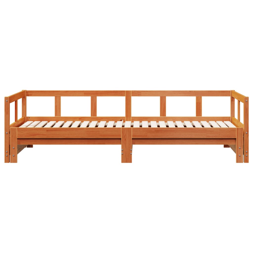 Daybed without mattress wax brown 90x190 cm solid pine wood