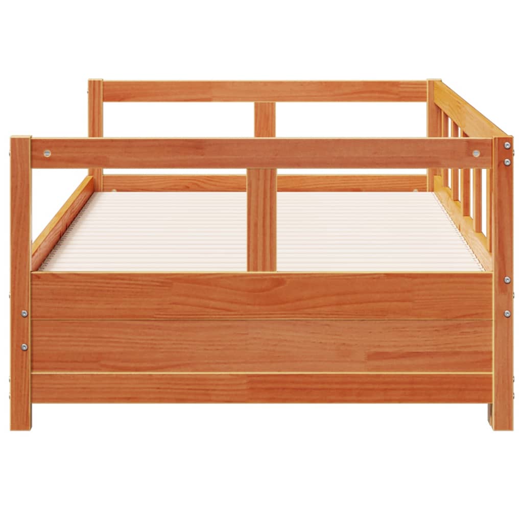 Daybed without mattress wax brown 90x190 cm solid pine wood