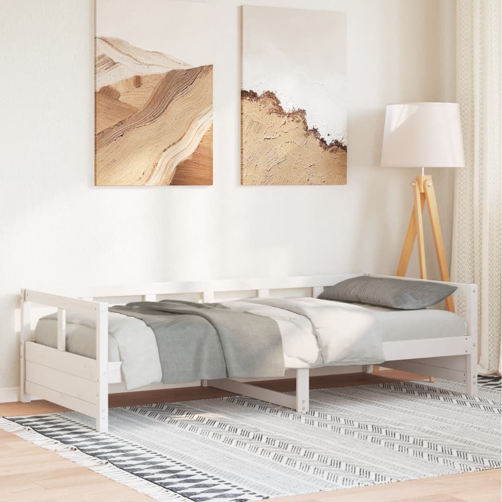 Daybed without mattress white 80x200 cm solid pine wood