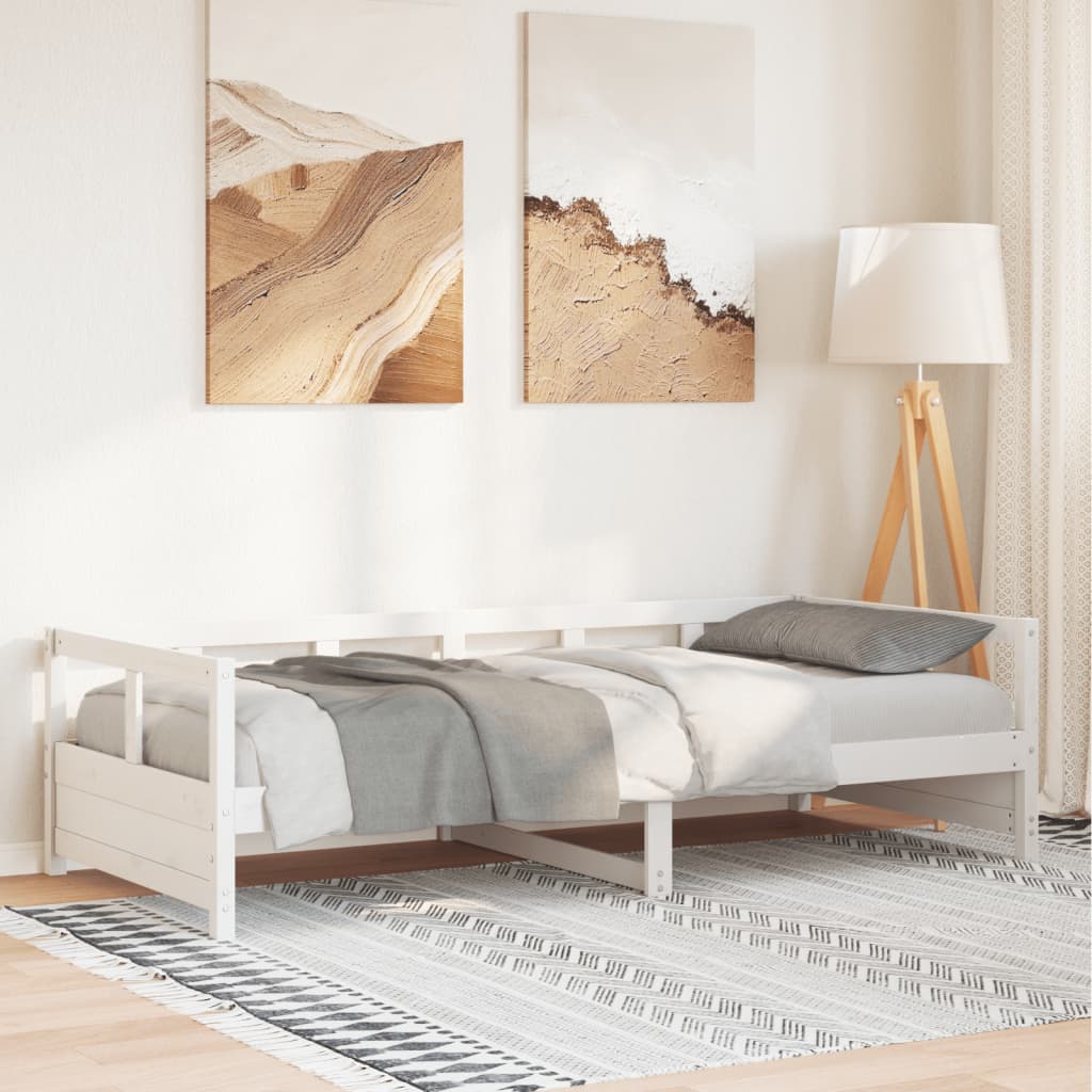 Daybed without mattress white 90x200 cm solid pine wood