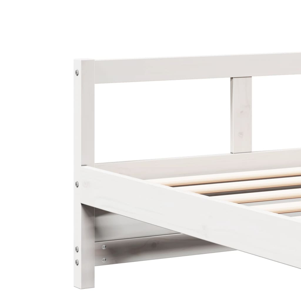 Daybed without mattress white 90x190 cm solid pine wood