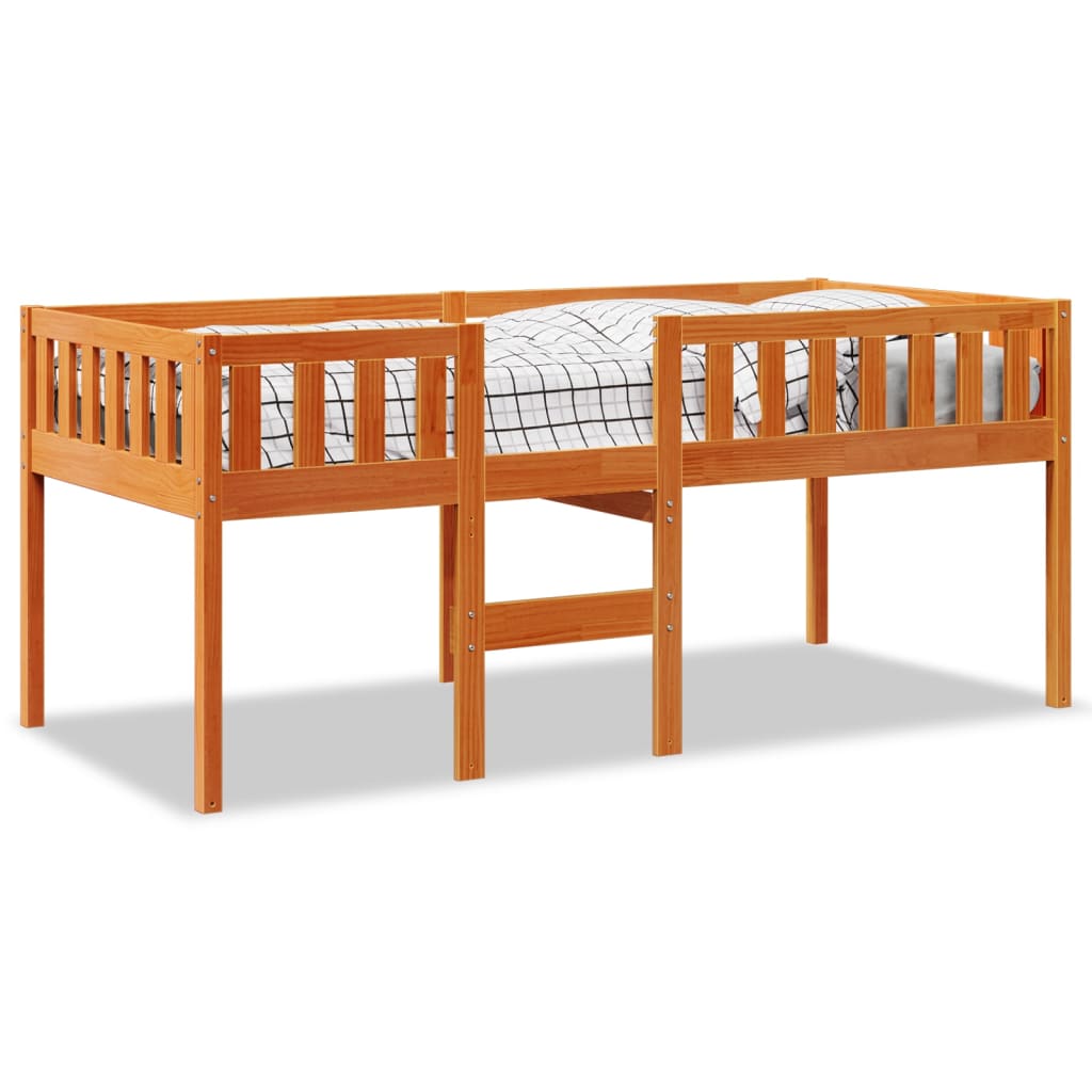 Children's bed without mattress wax brown 80x200 cm solid pine wood