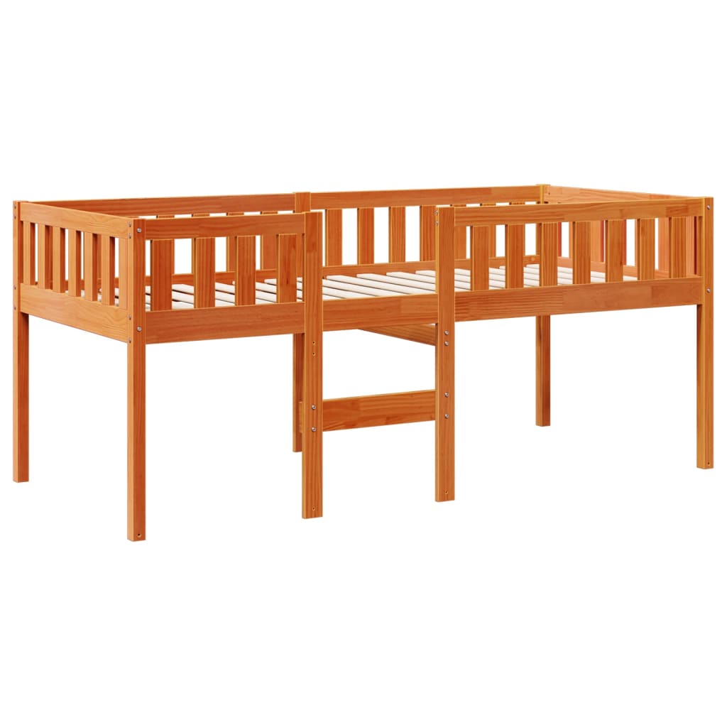 Children's bed without mattress wax brown 80x200 cm solid pine wood