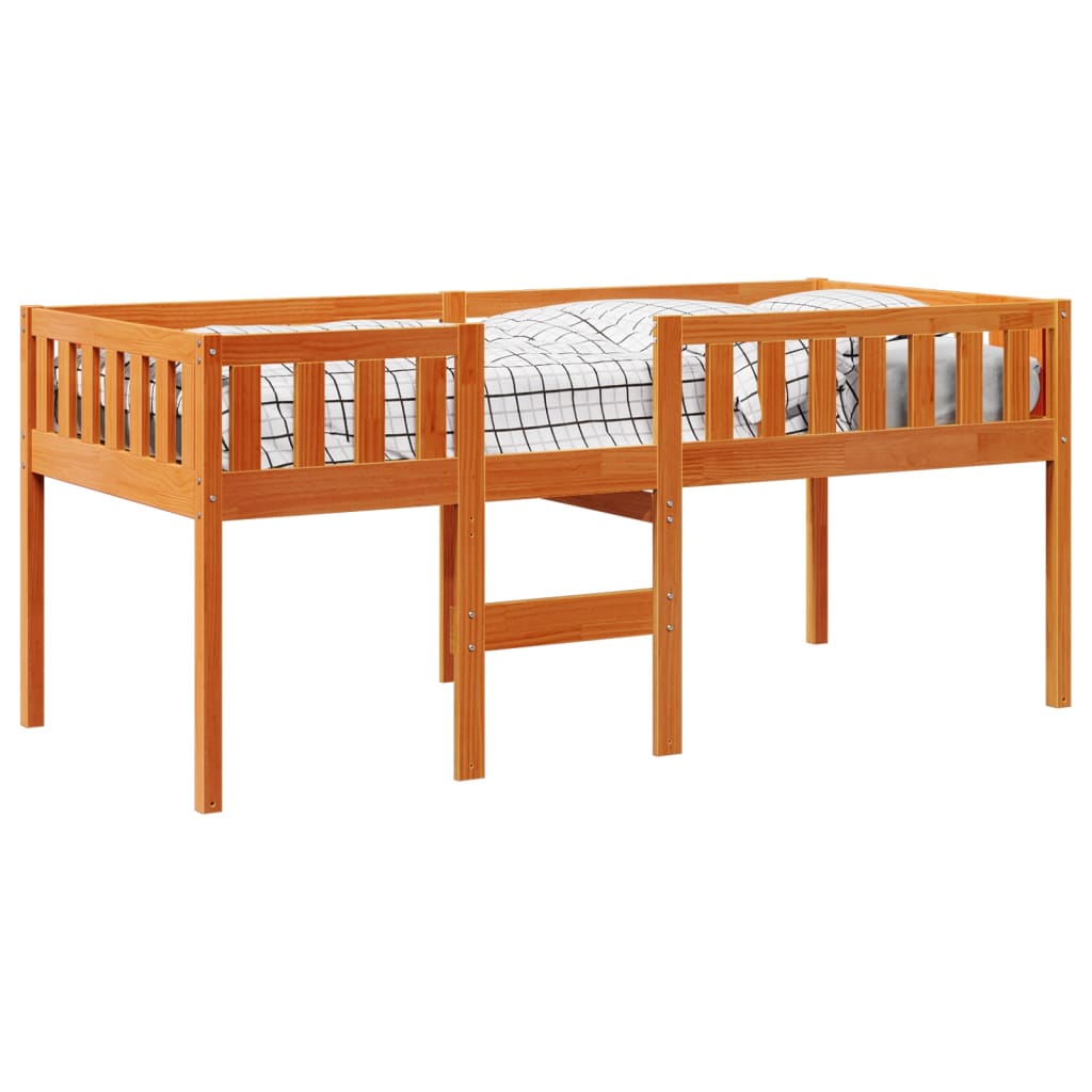 Children's bed without mattress wax brown 80x200 cm solid pine wood