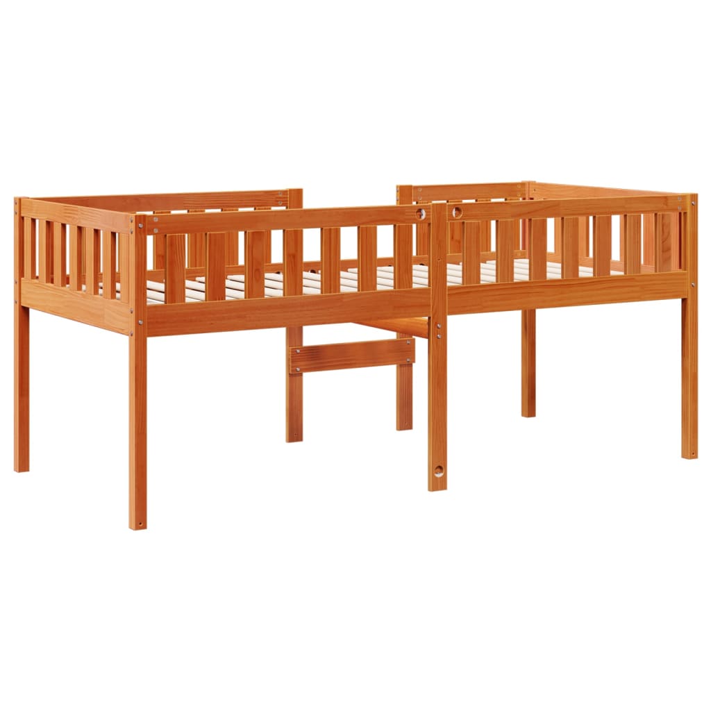 Children's bed without mattress wax brown 80x200 cm solid pine wood