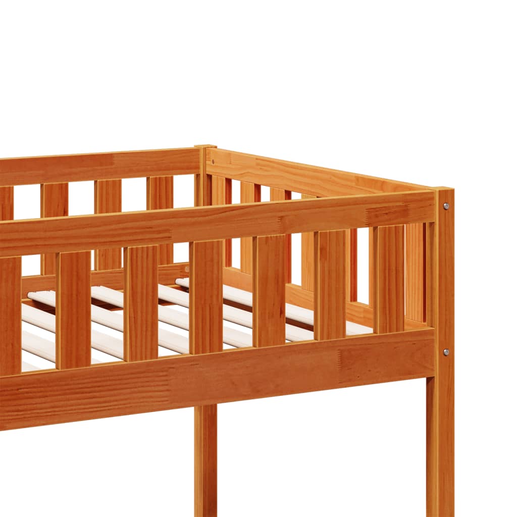 Children's bed without mattress wax brown 80x200 cm solid pine wood