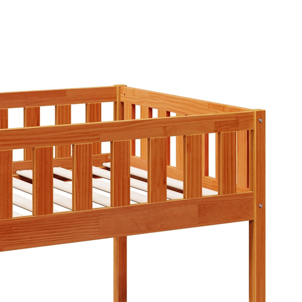 Children's bed without mattress wax brown 90x200 cm solid pine wood