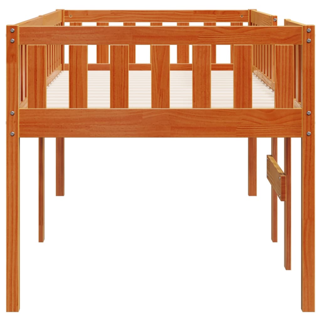 Children's bed without mattress wax brown 90x190 cm solid pine wood