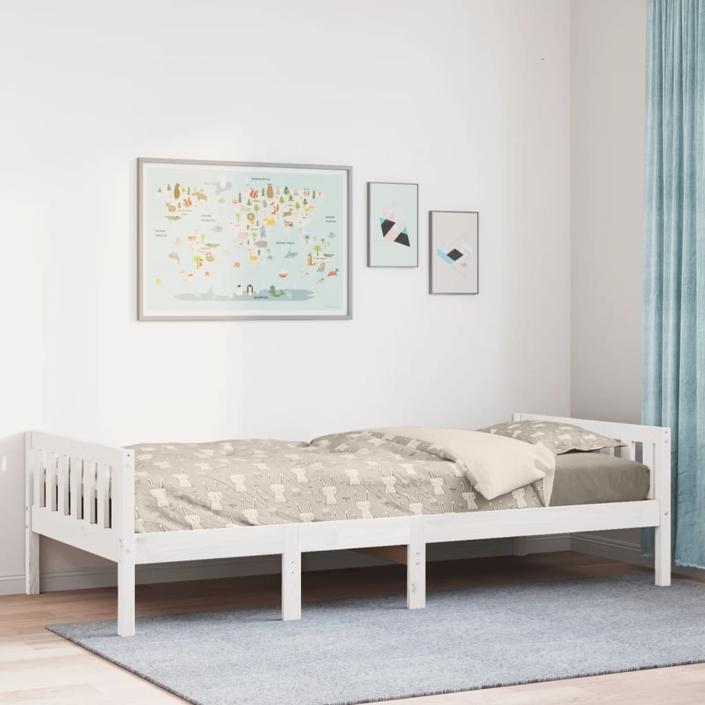 Children's bed without mattress white 80x200 cm solid pine wood