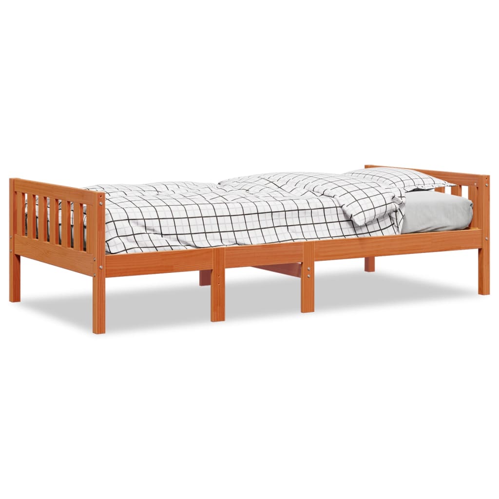 Children's bed without mattress wax brown 80x200 cm solid pine wood